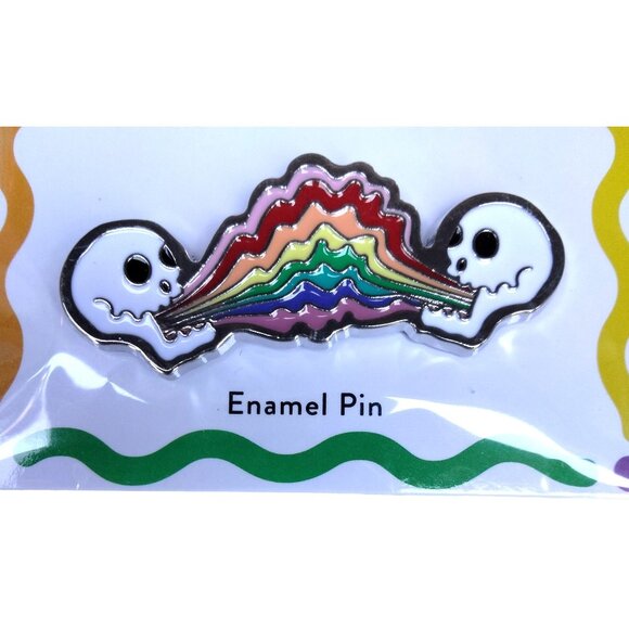 Rainbow Skeletons Pin Calavera Enamel LGBTQ latin Gay Pride Bianca Negrón - Picture 1 of 6